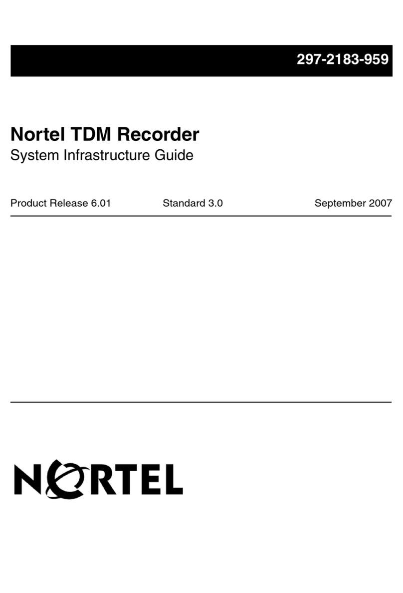 Nortel TDM Recorder User manual Nortel TDM Recorder User manual