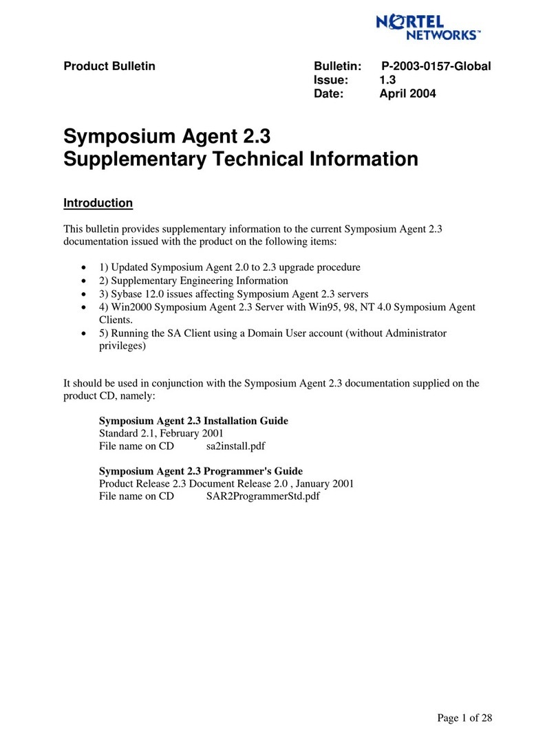 Nortel Agent supplementary guide