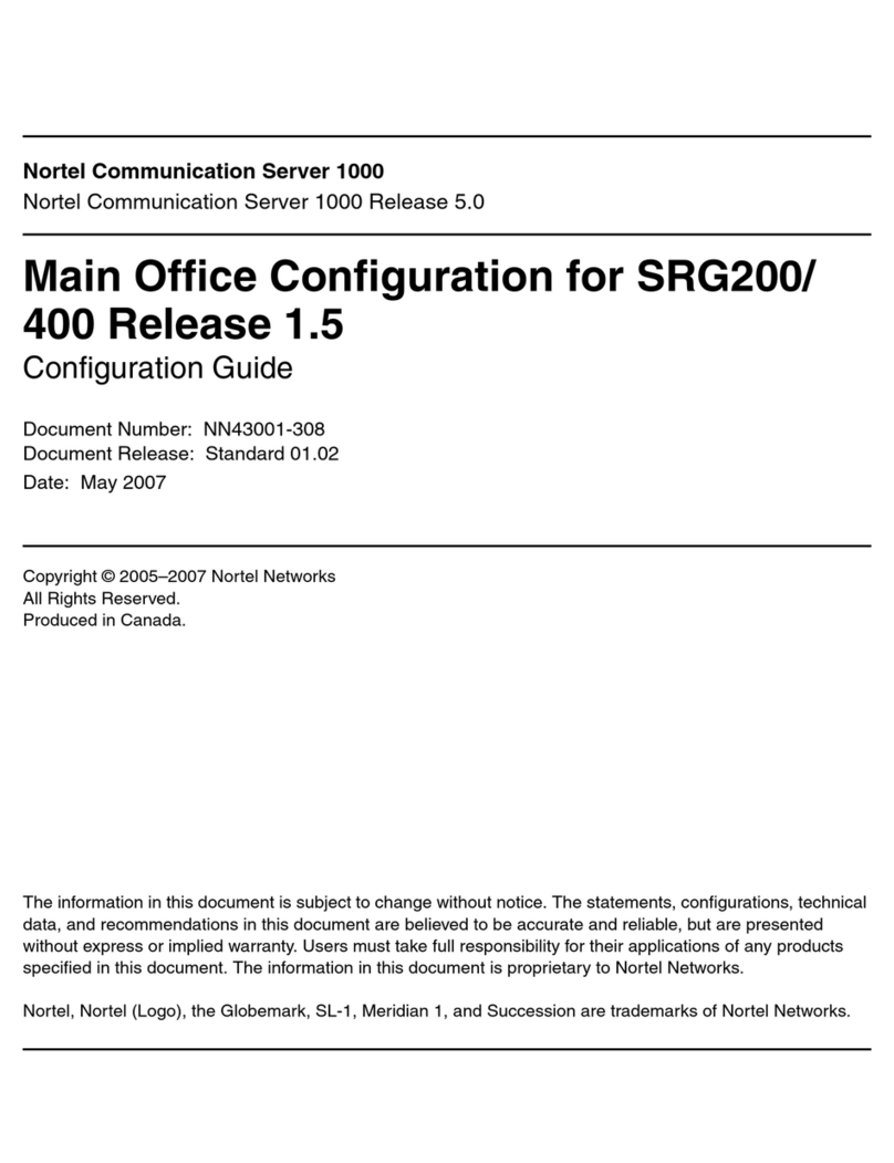 Nortel SRG200 User manual