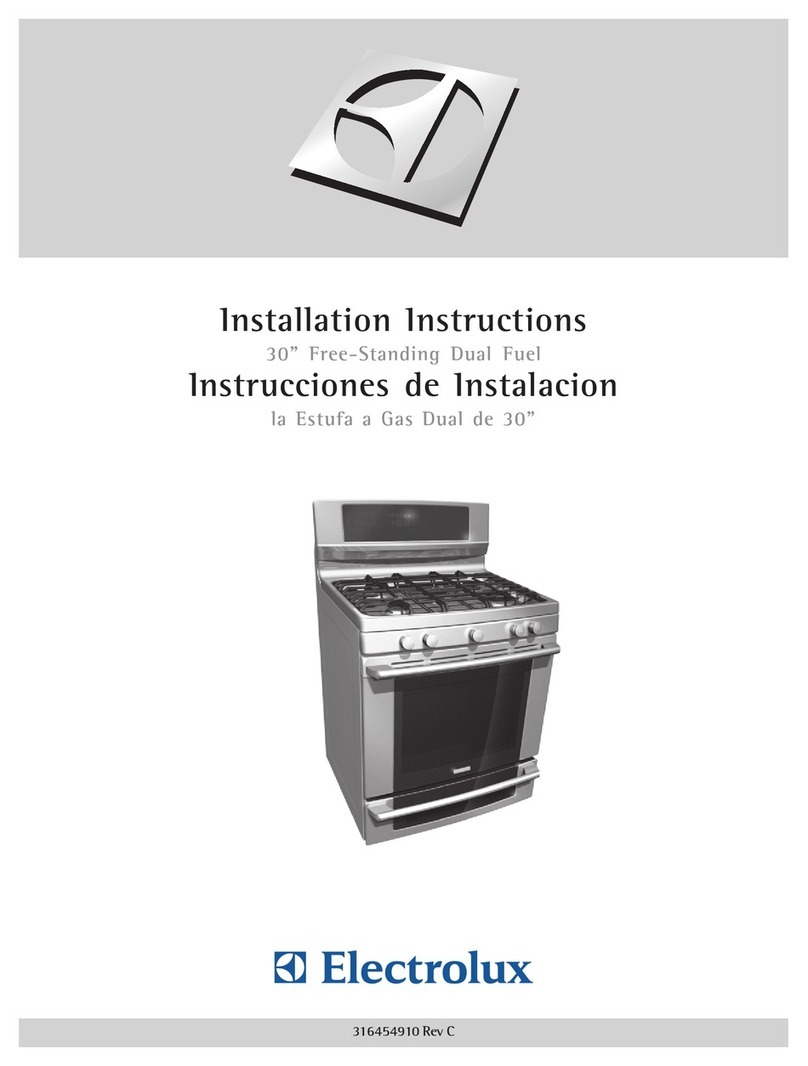 Electrolux EW30DF65GS - 30" Dual Fuel Range installation instructions