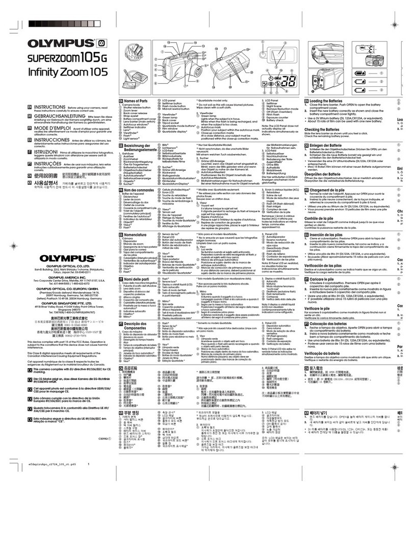 Olympus Stylus 105 User manual Olympus Stylus 105 User manual