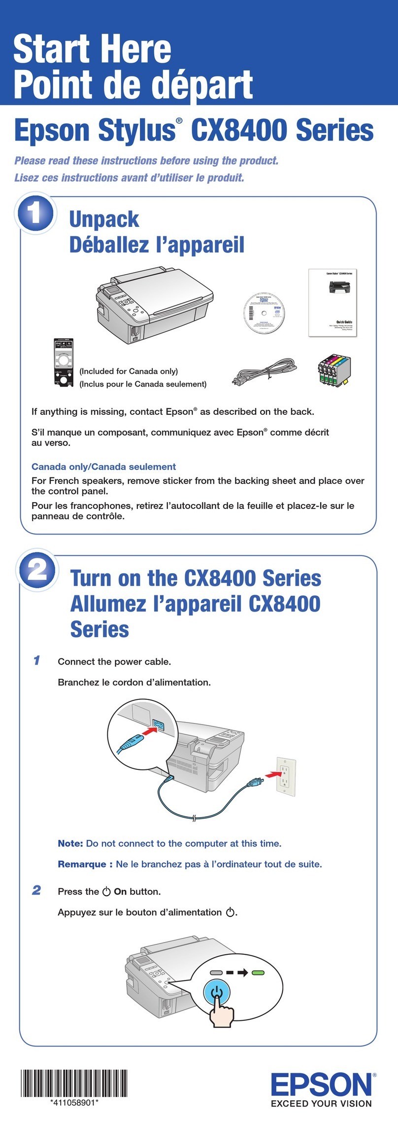 Epson Stylus CX8400 Series Instruction Manual