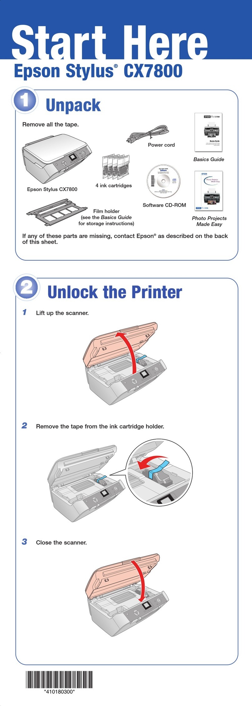 Epson CX7800 - Stylus Color Inkjet Instruction Manual