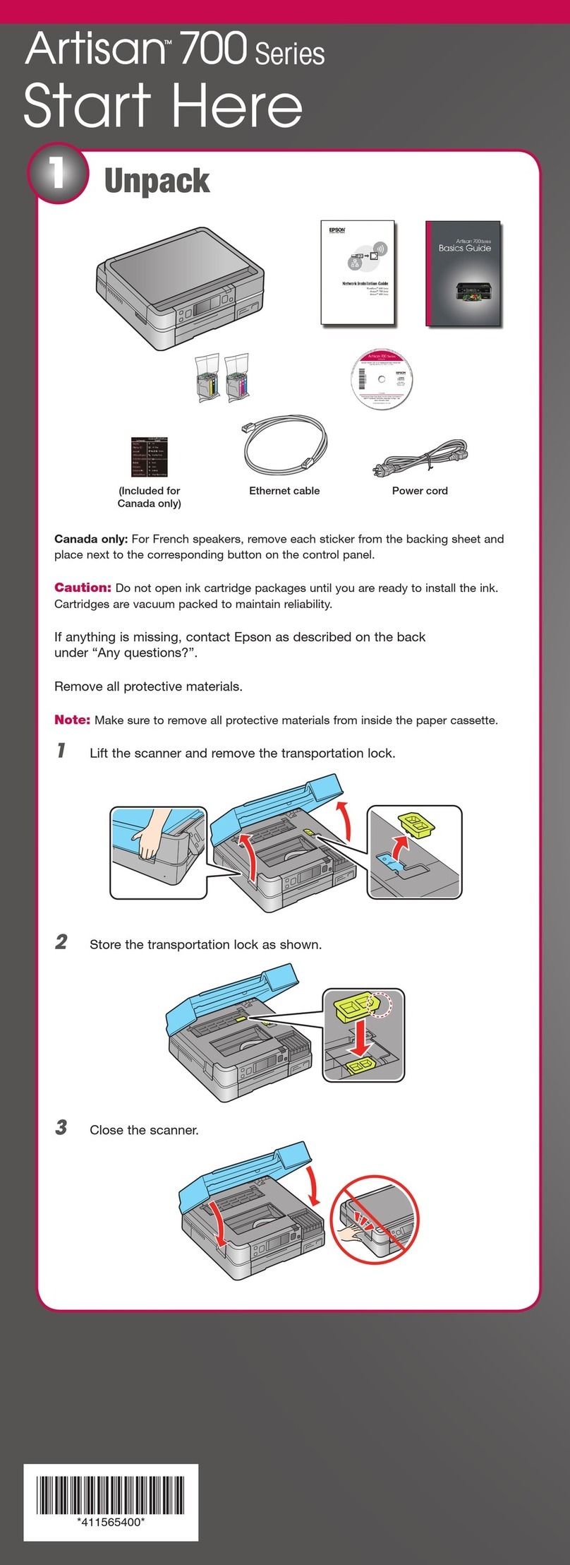Epson Artisan 700 Series User manual