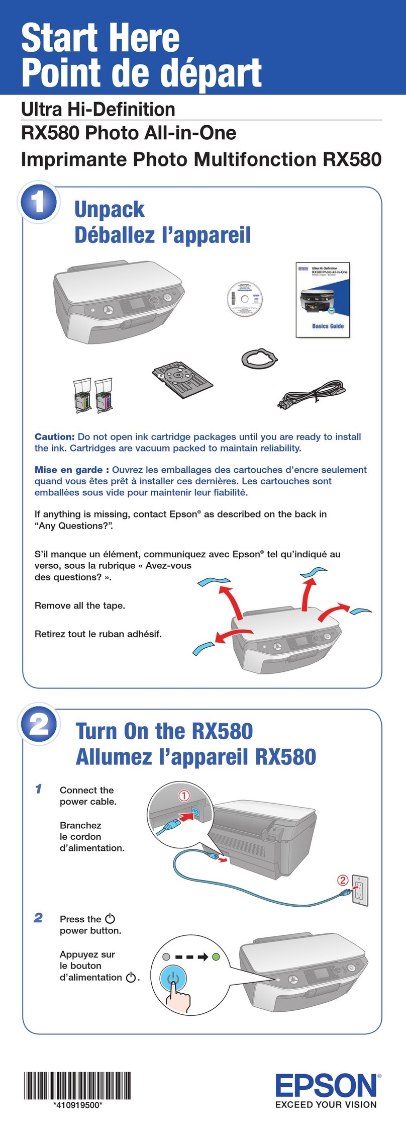 Epson RX580 - Stylus Photo Color Inkjet Start here