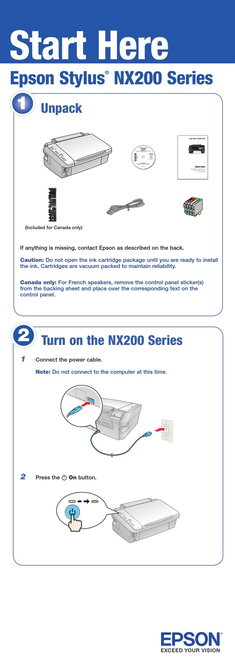 Epson Stylus NX200 Instruction Manual