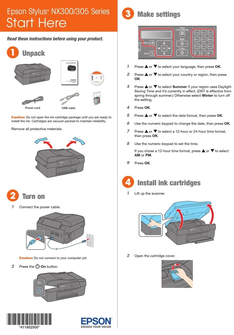 Epson NX300 - Stylus Color Inkjet Instruction Manual