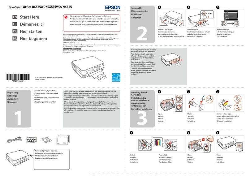 Epson Stylus Office SX535WD Assembly instructions