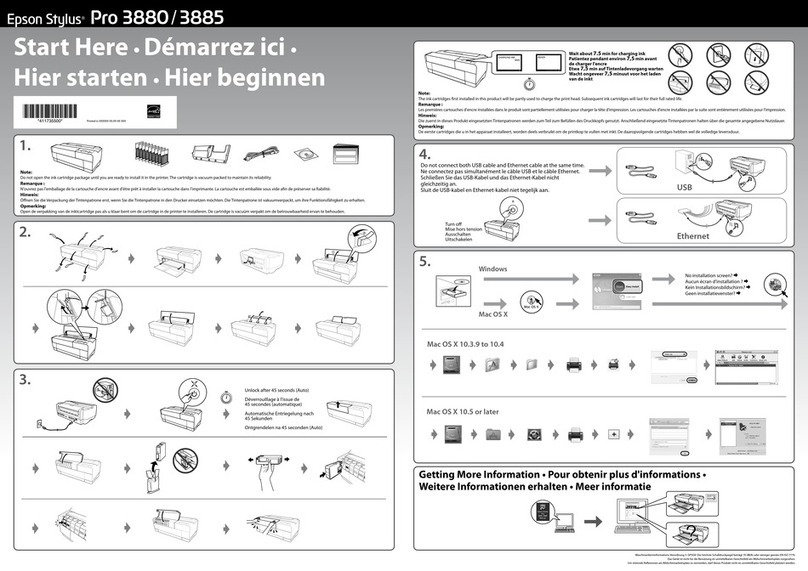 Epson 3880 - Stylus Pro Color Inkjet Printer Instruction Manual