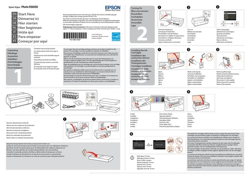 Epson Stylus Photo R3000 Series Installation and maintenance instructions