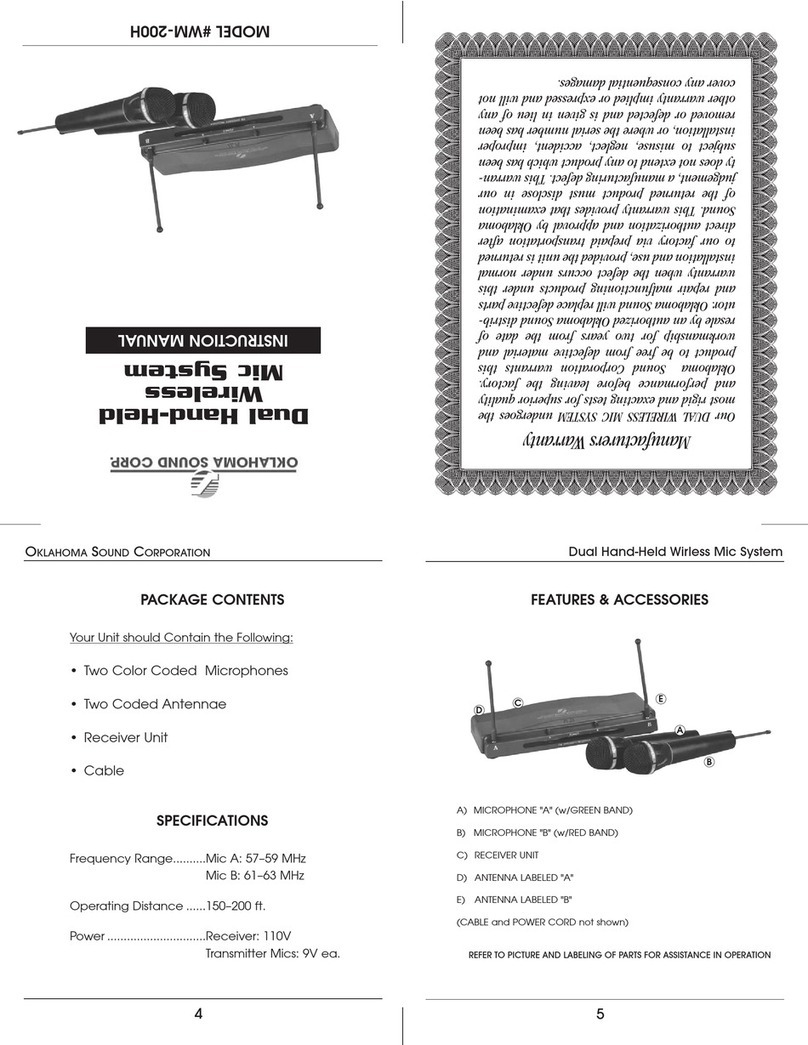 Oklahoma Sound WM-200H instruction manual