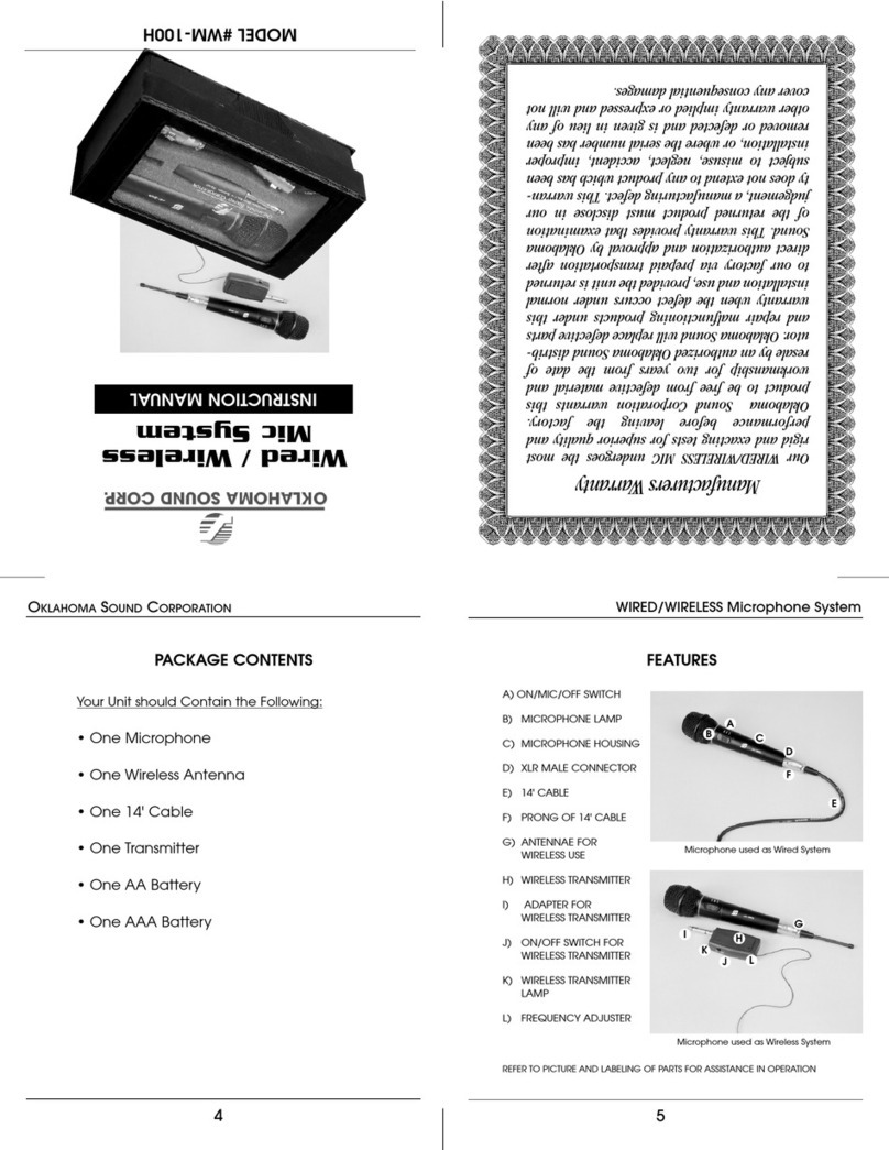 Oklahoma Sound WM-100H instruction manual Oklahoma Sound WM-100H instruction manual