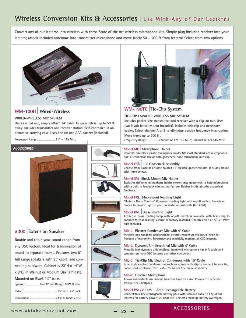 Oklahoma Sound WM-190TC supplementary guide