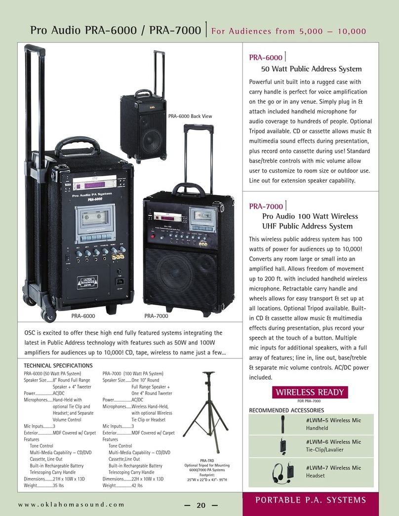 Oklahoma Sound Pro Audio PRA-6000 User manual