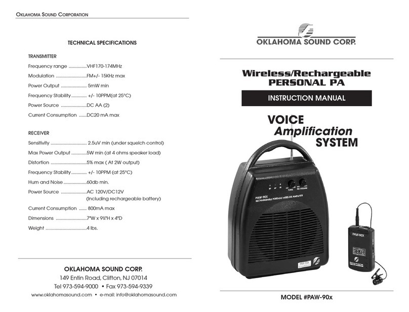 Oklahoma Sound PAW-90X instruction manual