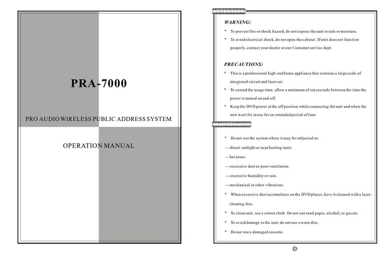Oklahoma Sound PRA-7000 Operation manual
