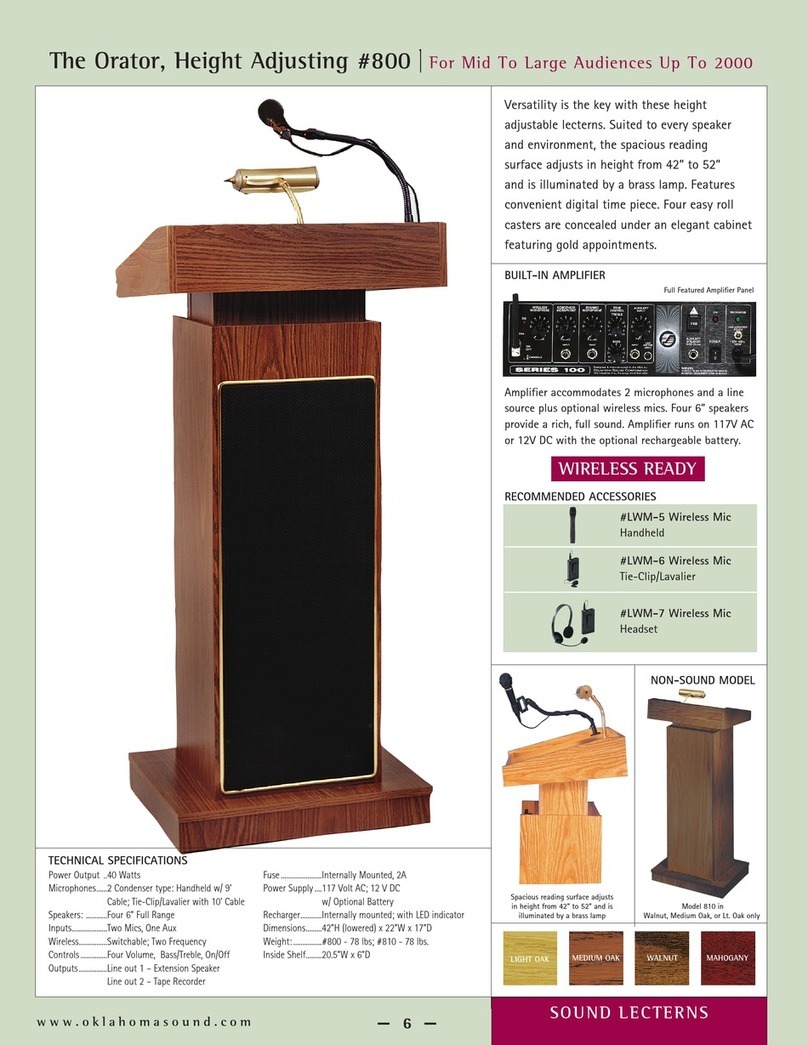 Oklahoma Sound The Orator 800 Technical specifications Oklahoma Sound The Orator 800 Technical specifications
