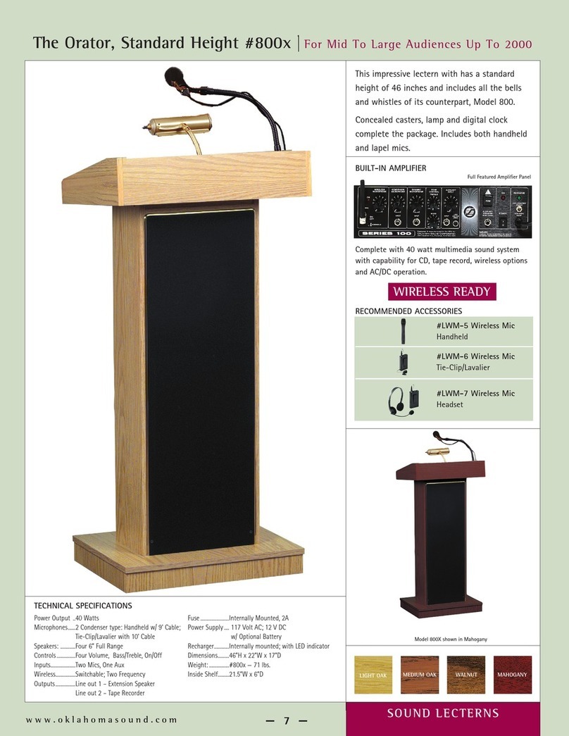 Oklahoma Sound The Orator 800X User manual