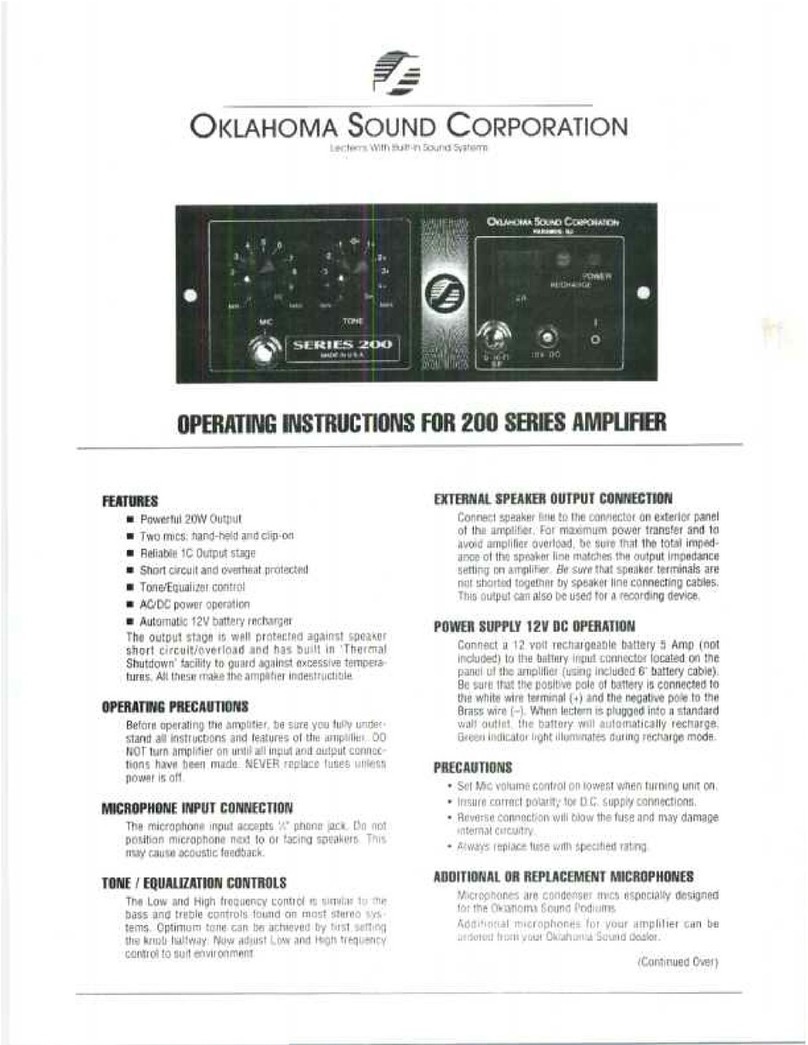 Oklahoma Sound 321 operating instructions