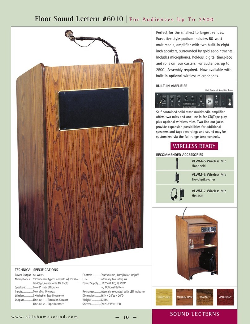 Oklahoma Sound 6010 Technical specifications Oklahoma Sound 6010 Technical specifications