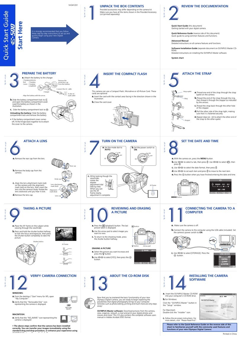 Olympus E-500 - EVOLT Digital Camera quick start guide