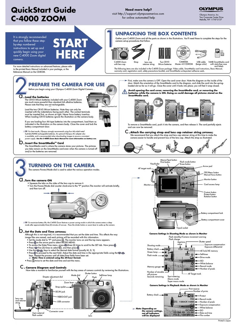 Olympus C 4000 - CAMEDIA Zoom Digital Camera User manual