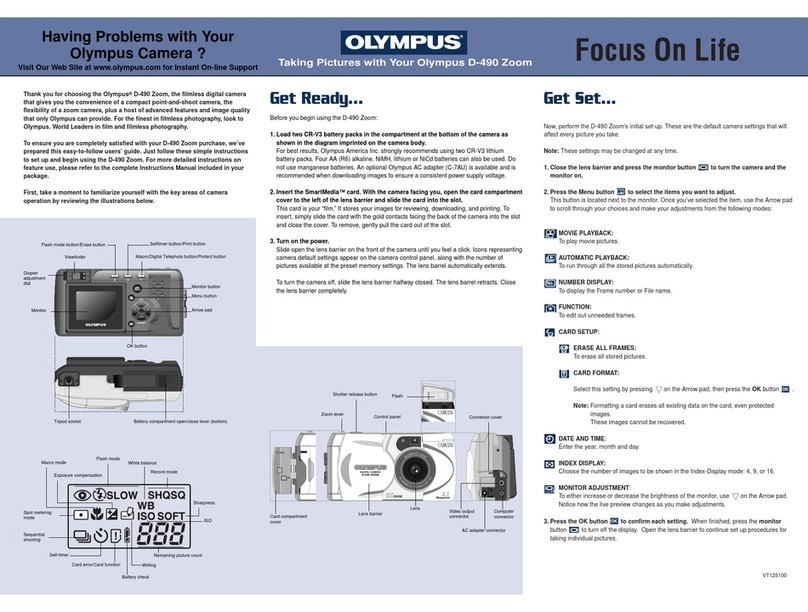 Olympus CAMEDIA D-490 Zoom quick start