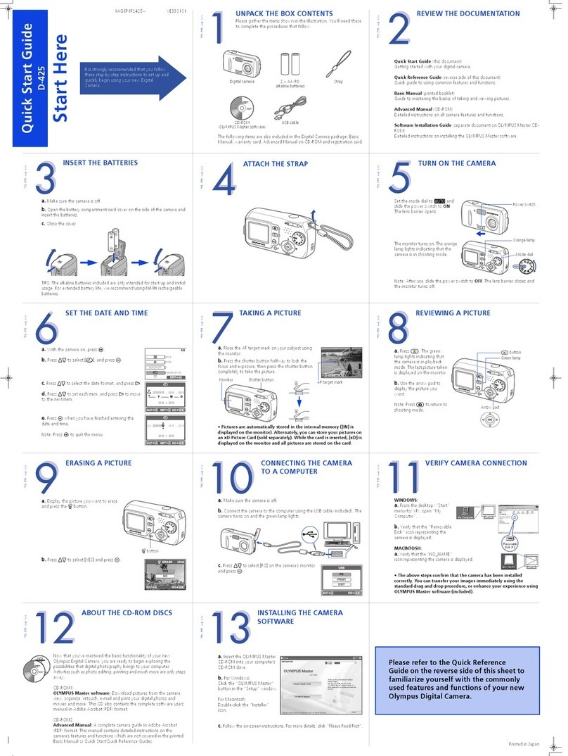 Olympus CAMEDIA D-425 User manual Olympus CAMEDIA D-425 User manual