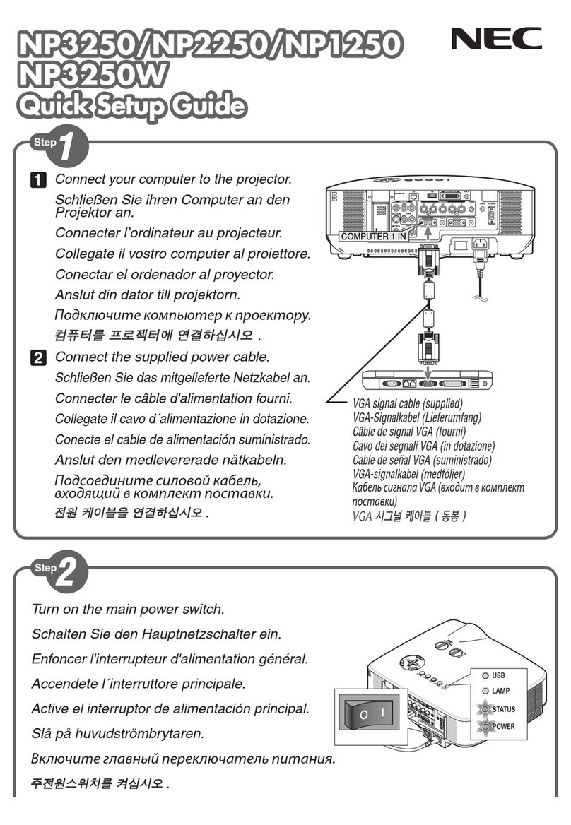 NEC NP1250 Series Quick setup guide