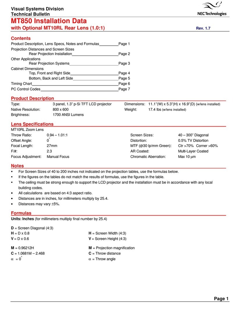 NEC MultiSync MT850 Installation and user guide NEC MultiSync MT850 Installation and user guide