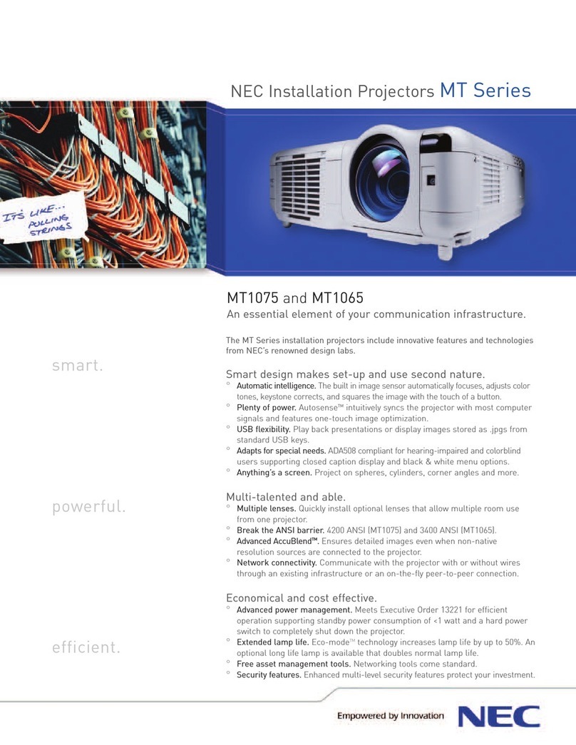NEC MT1065 - MultiSync XGA LCD Projector User manual