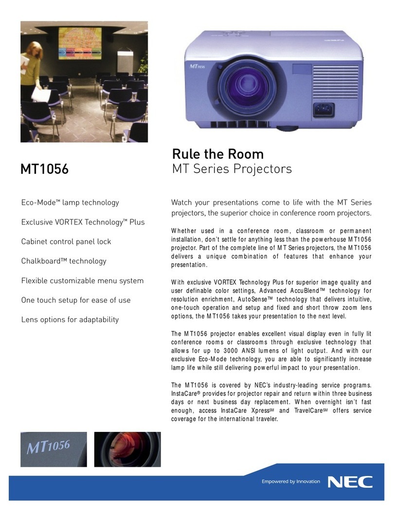 NEC MT1056 - MultiSync XGA LCD Projector Specifications