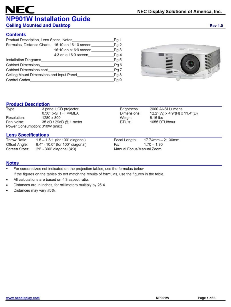 NEC NP901W User manual NEC NP901W User manual