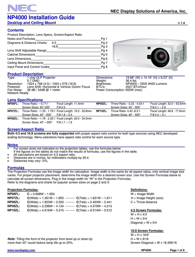 NEC NP4000 User manual