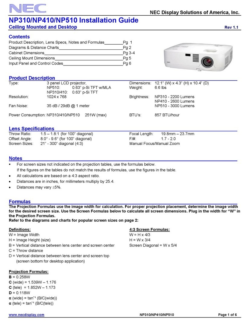 NEC NP310 Series User manual