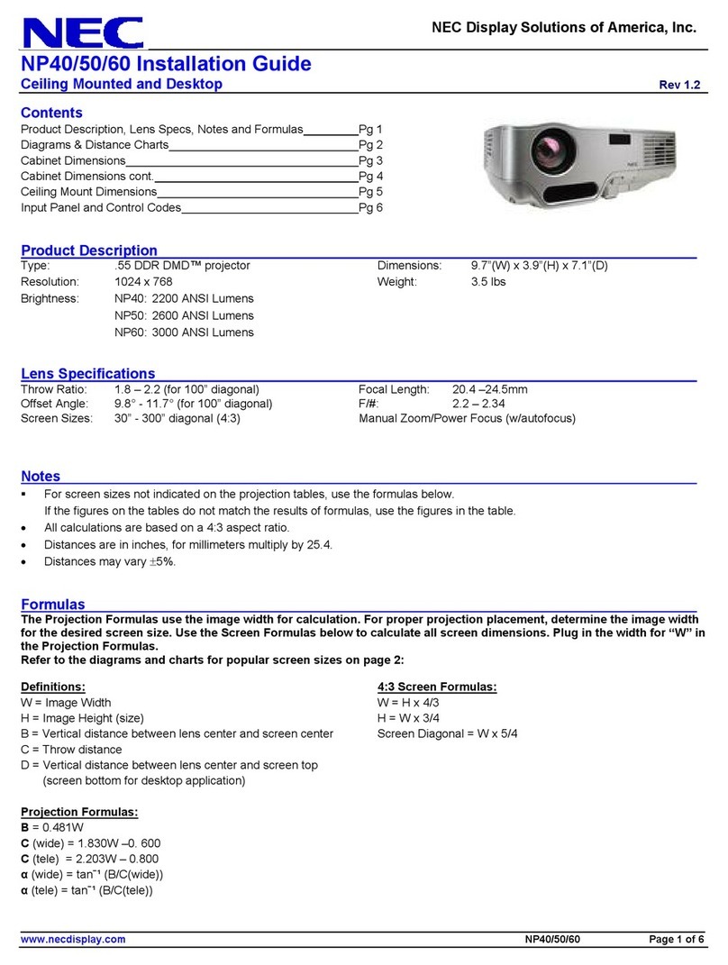 NEC NP40 User manual NEC NP40 User manual