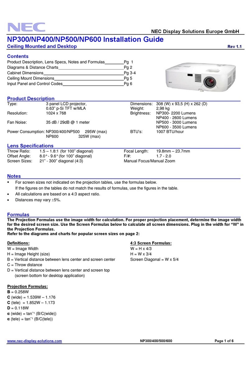 NEC NP300 Series User manual