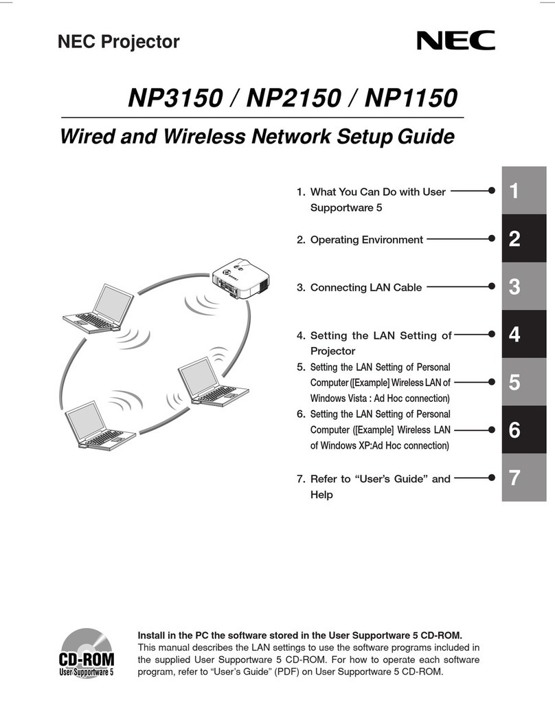 NEC NP2150 Series Installation and maintenance instructions NEC NP2150 Series Installation and maintenance instructions