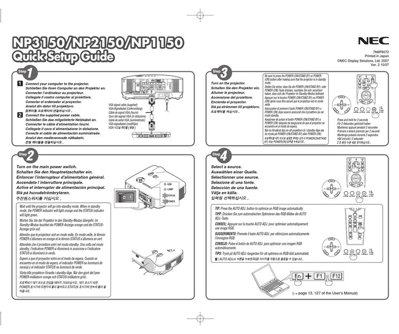 NEC NP2150 Series User manual