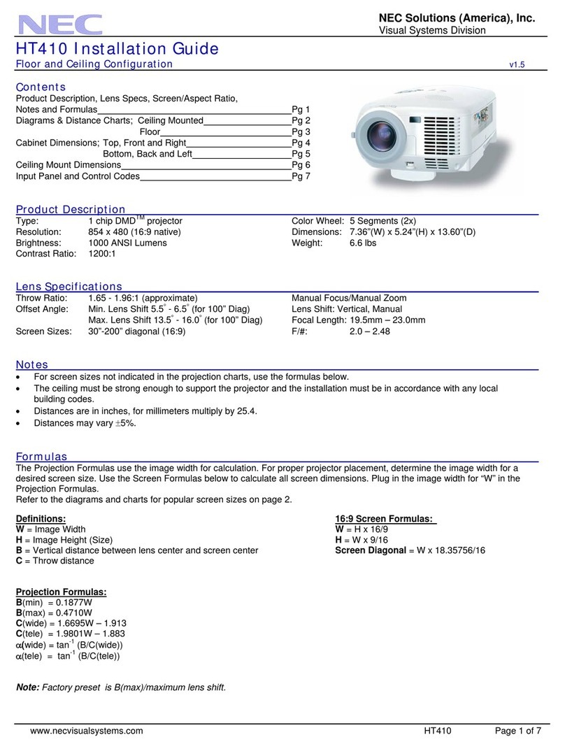 NEC HT410 Series installation guide