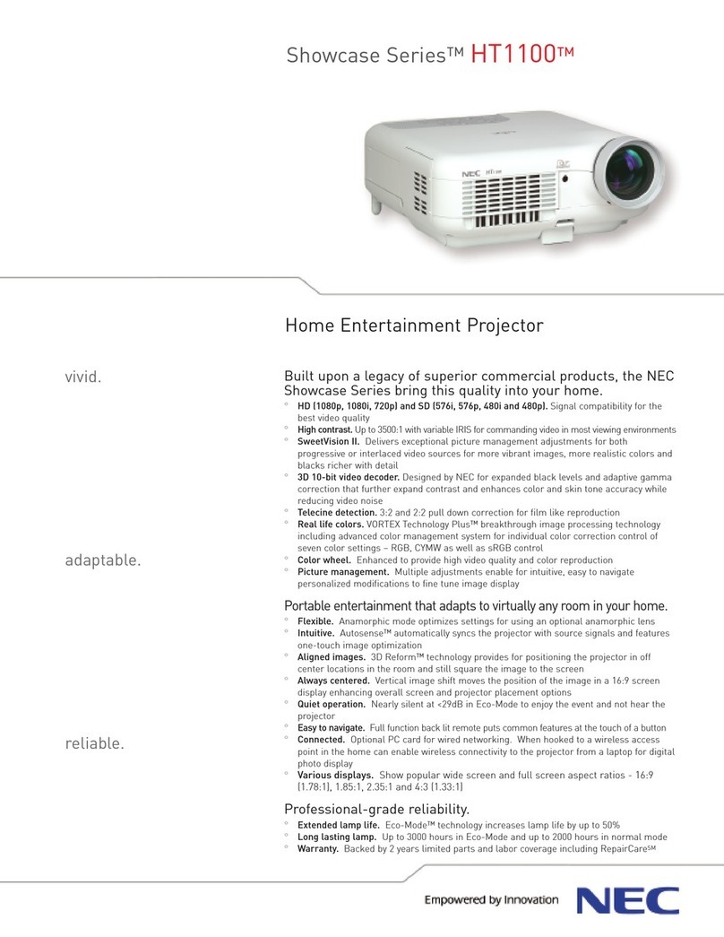 NEC Showcase Series HT1100 User manual NEC Showcase Series HT1100 User manual