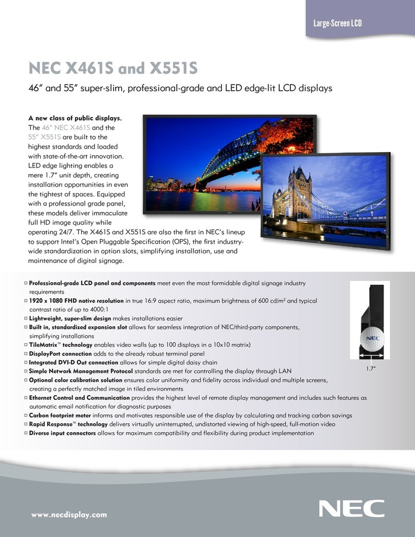 NEC MultiSync X461S User manual