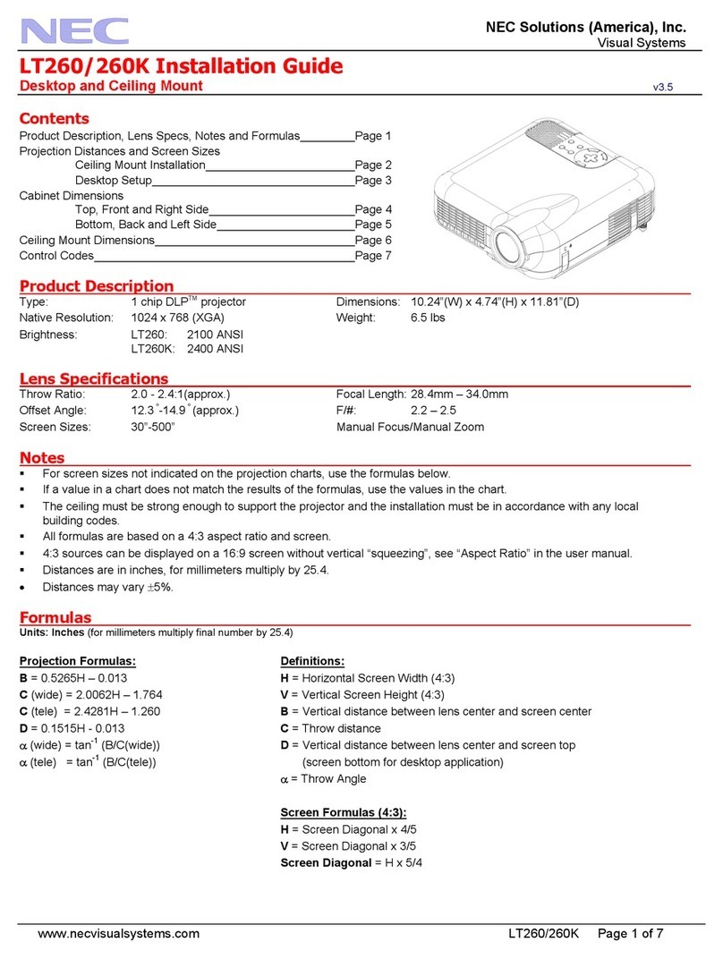 NEC LT260 Series User manual