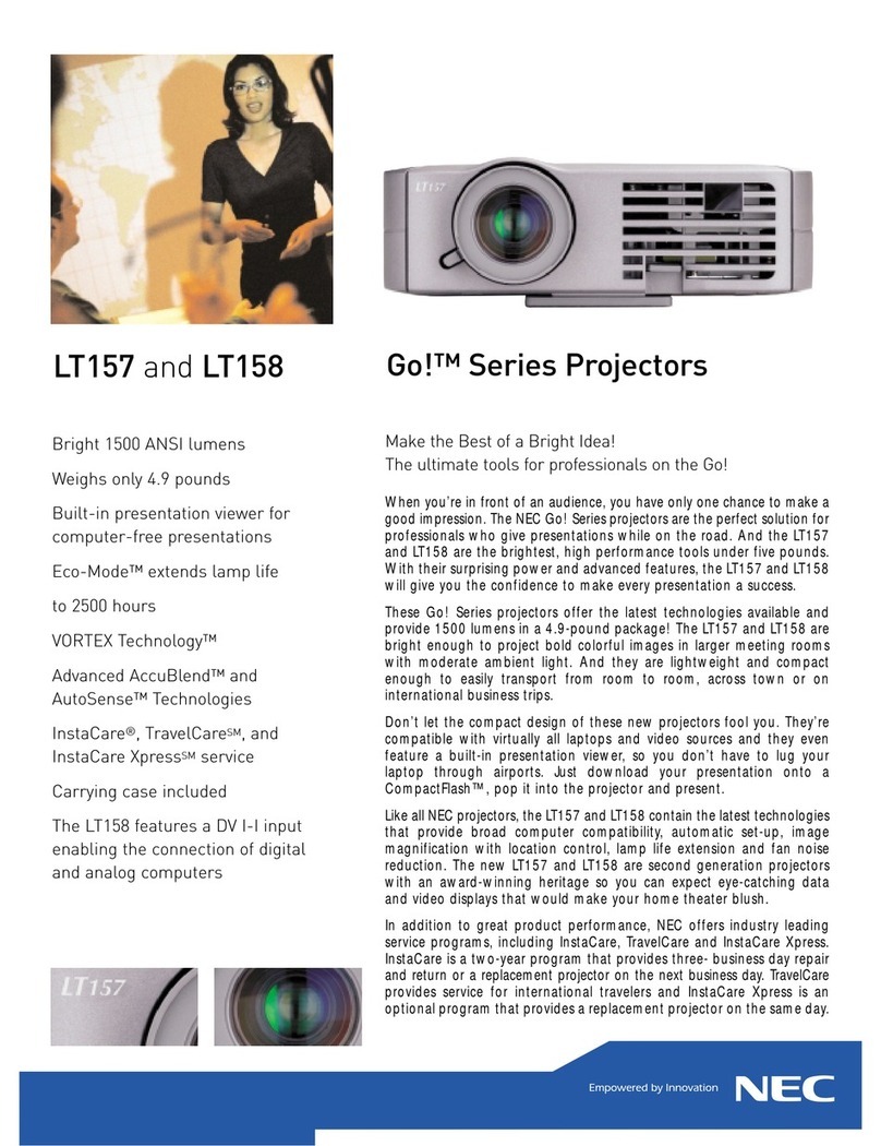 NEC LT157 - XGA LCD Projector User manual NEC LT157 - XGA LCD Projector User manual
