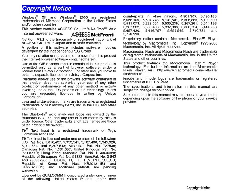 NEC N600i User manual