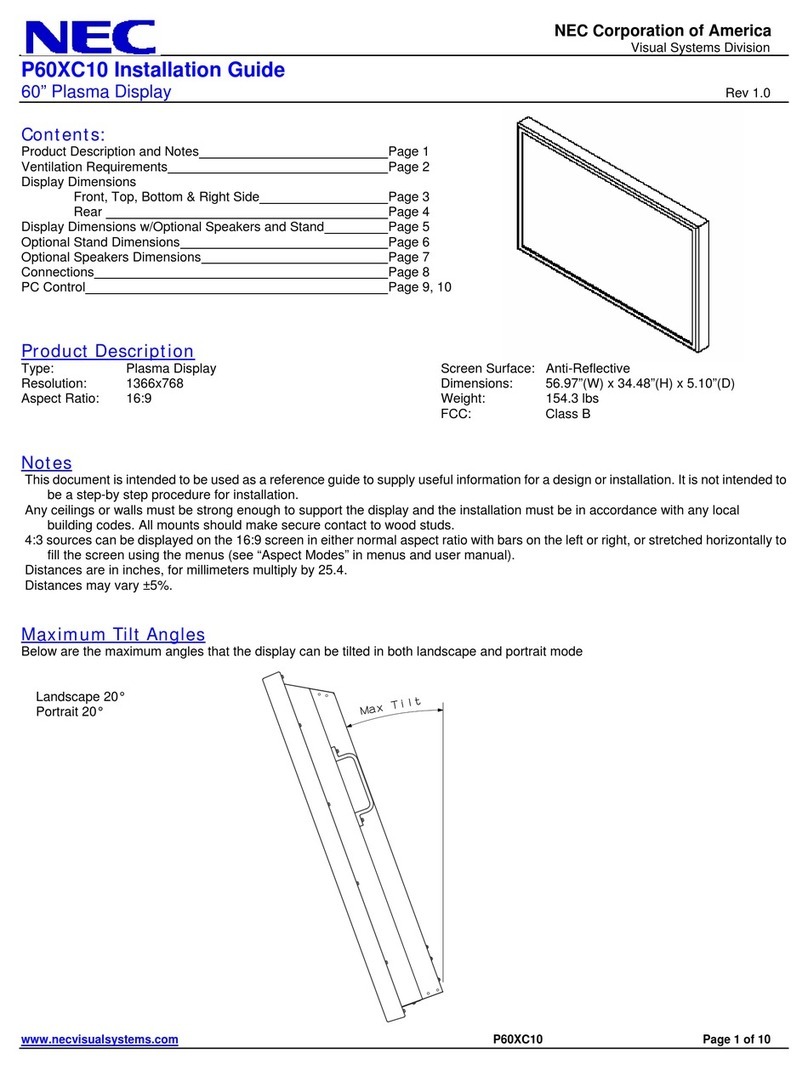 NEC PlasmaSync 60XC10 User manual