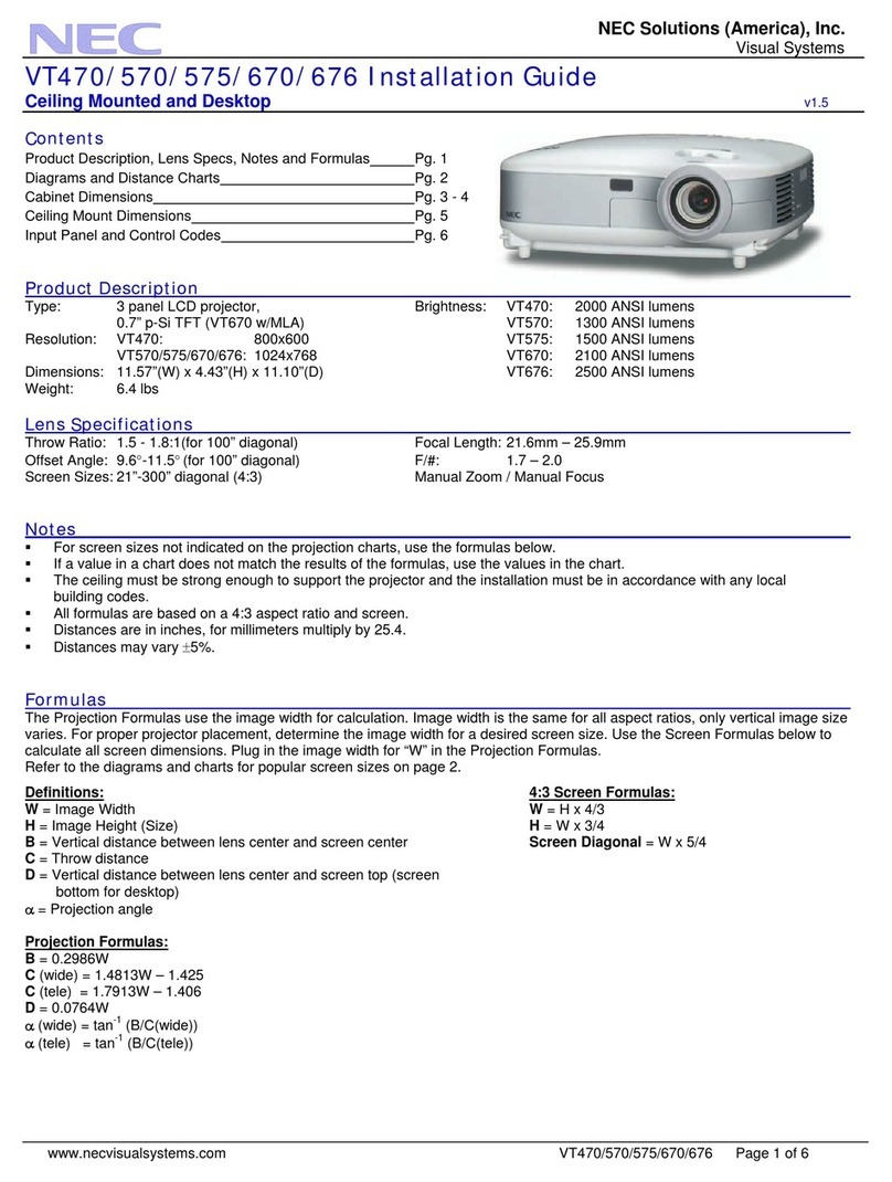 NEC VT470 User manual