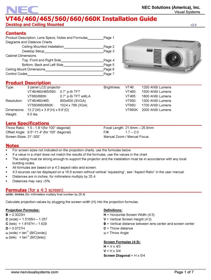 NEC VT46 User manual