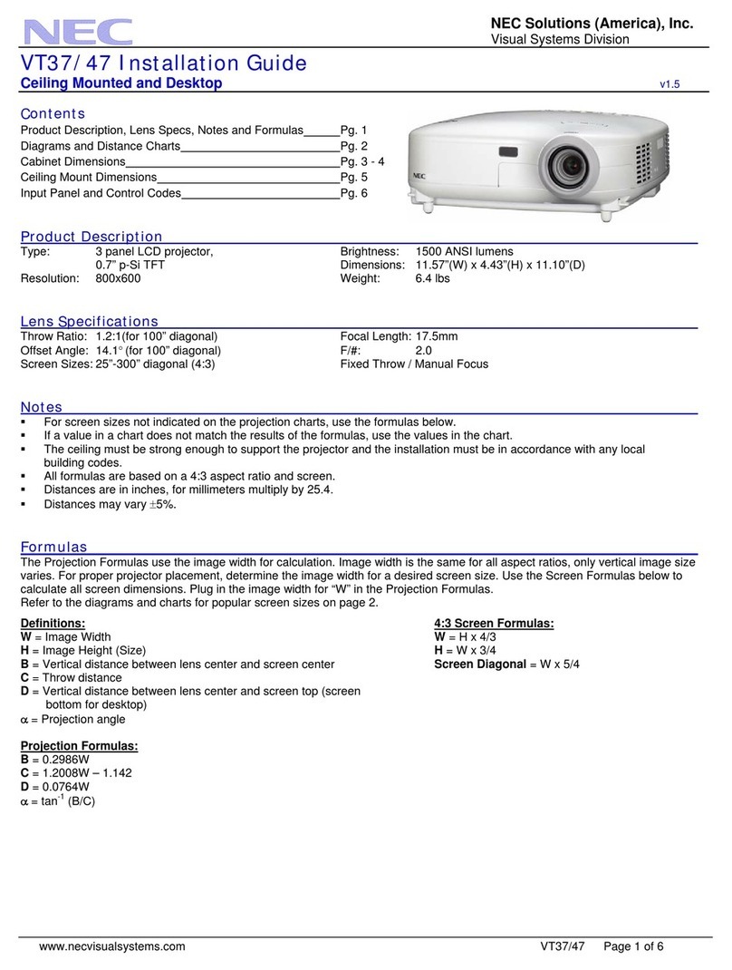 NEC VT37 User manual
