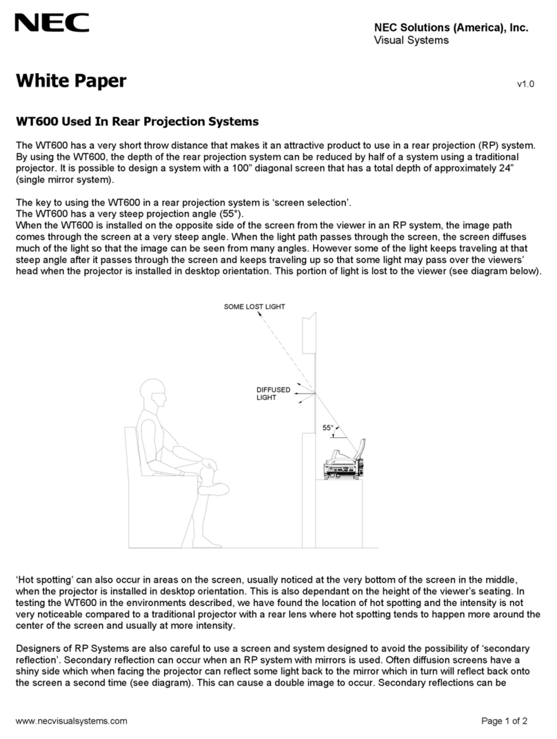 NEC WT600 Series Quick reference guide